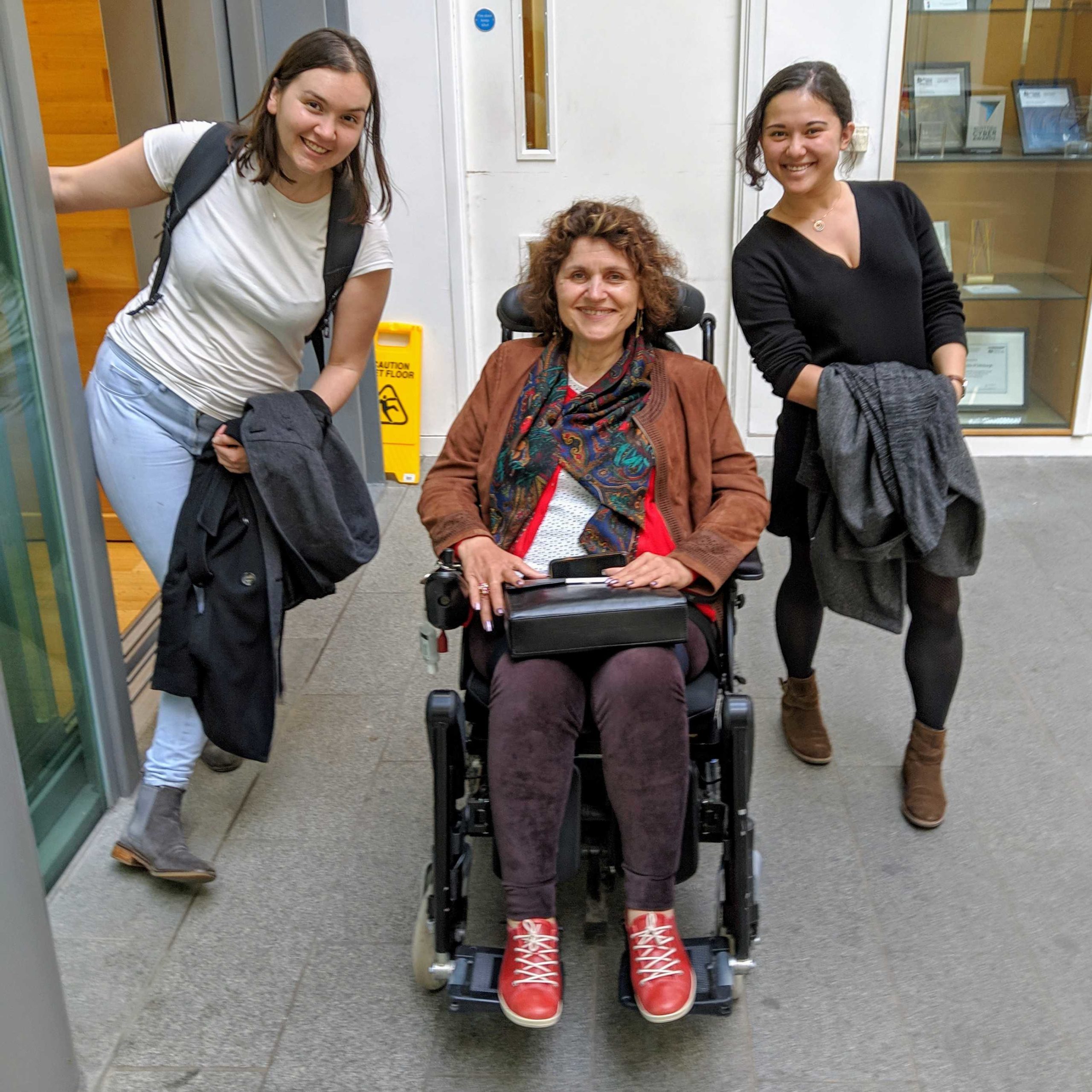 Team members Ashley and Tara with participant Aurora Constantin
